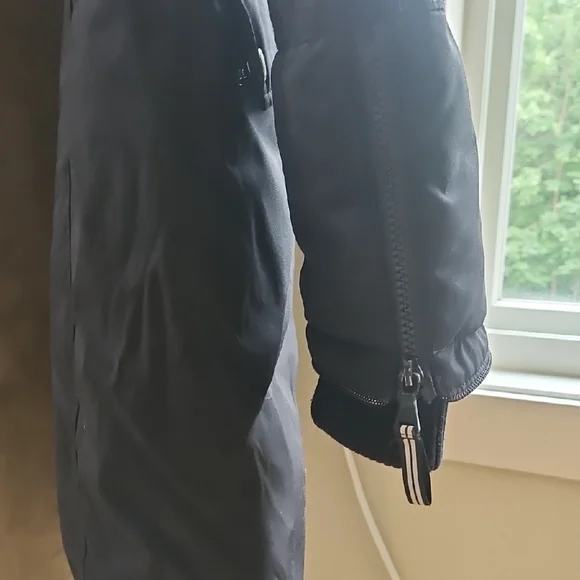 Women's Black Parka with Faux Fur Hood - Picture 4 of 7